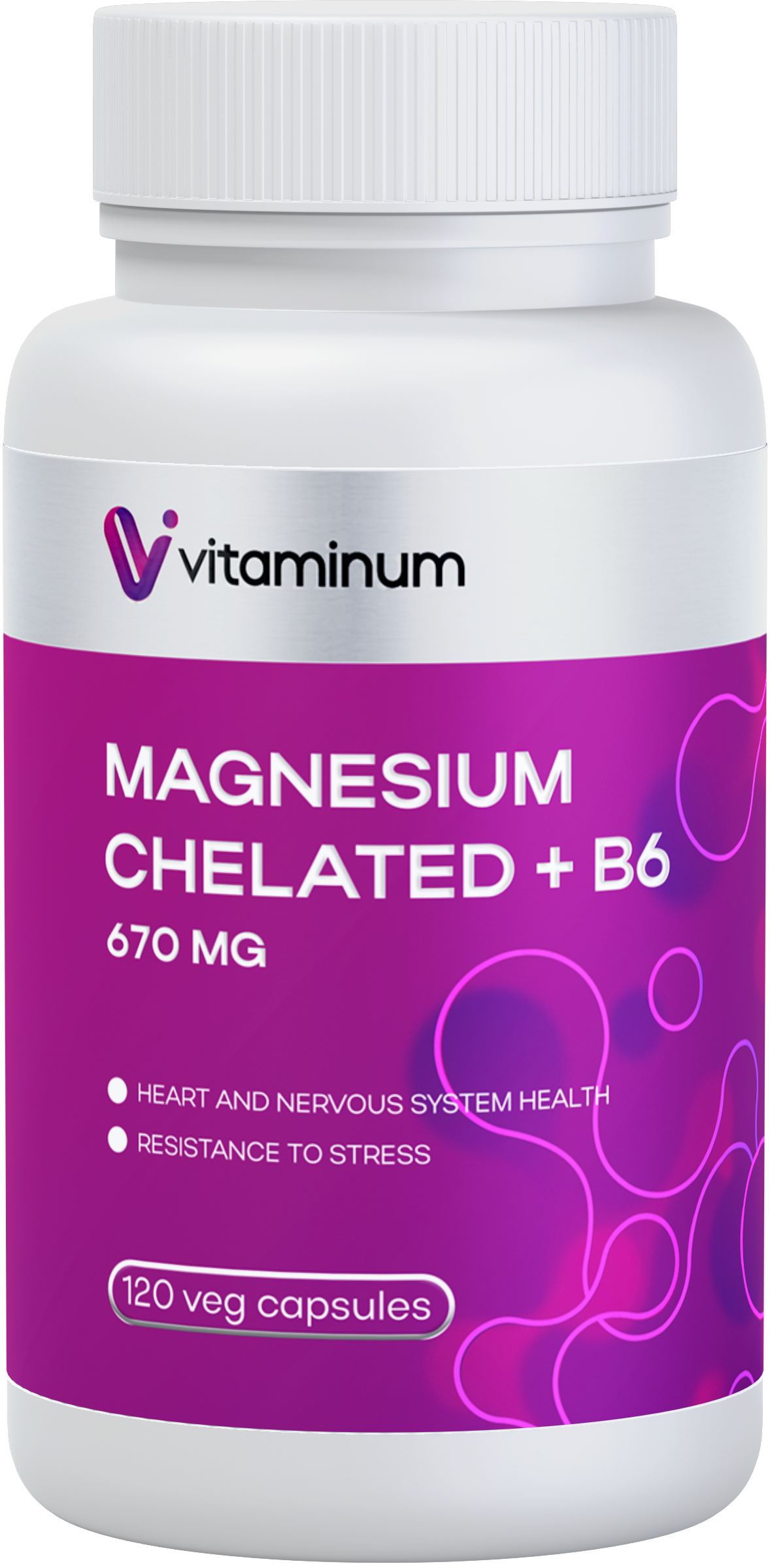  Vitaminum МАГНИЙ ХЕЛАТ + витамин В6 (670 MG) 120 капсул 800 мг  в Оленегорске
