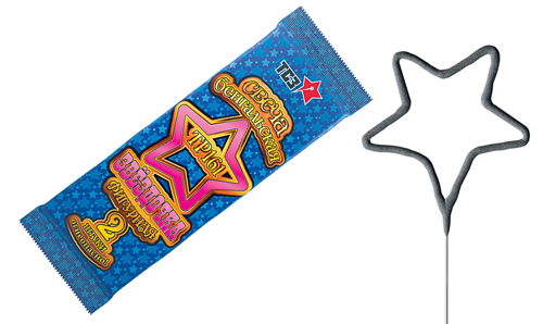  Бенгальские свечи фигурные 2 шт "Звездочка"  в Оленегорске